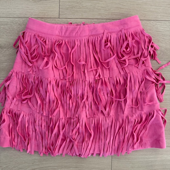 Altar'd State Dresses & Skirts - Altar'd State Hot Pink Fringe Mini Skirt